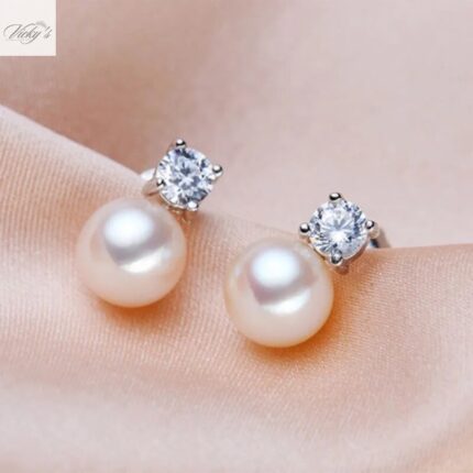 pendientes perlas con circonita